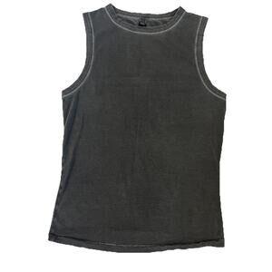 Skims Tank Top Womens Medium Gray High Neck Cotton Blend Muscle Casual